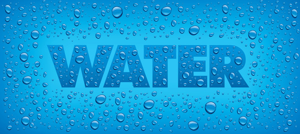 Wassertext mit Tropfen Hintergrundvektoren Wasser text Drops   