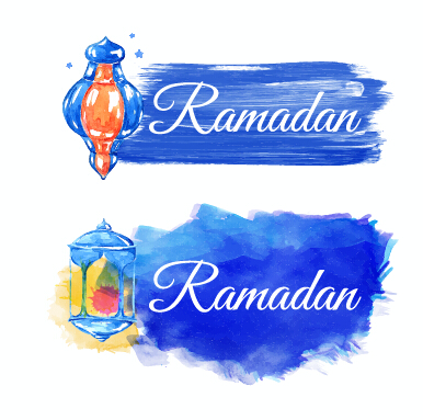 Aquarellzeichnung ramadan Kareem Vektorhintergrund 08 Zeichnung ramadan kareem Hintergrund Aquarell   