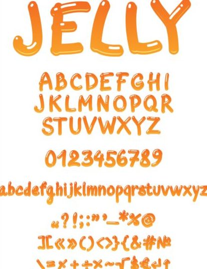Gelbes Gelee-Alphabet-Vektor Gelee gelb alphabet   