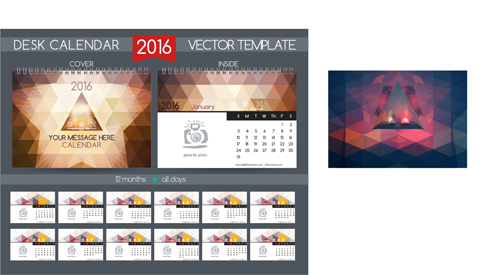 2016新年の机のカレンダーベクトル材料76 材料 机 新しい 年 カレンダー 2016   