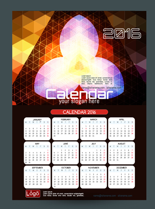 2016技術カレンダーテンプレートベクトル24 技術 テンプレート カレンダー 2016   