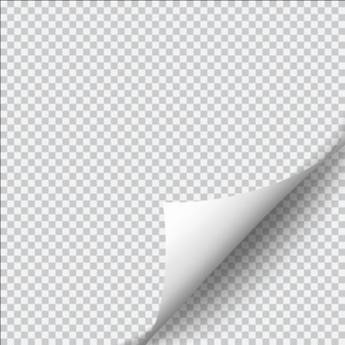Matériau vectoriel d’angle de papier blanc enroulé 03 papier enroulée coin blanc   