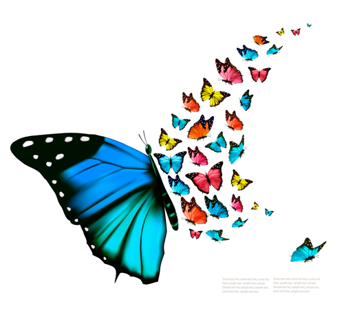 Papillons art fond graphique vectoriel 05 papillons fond   