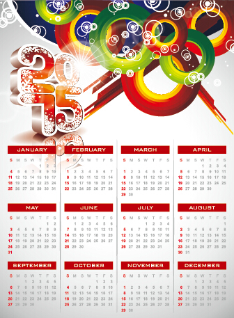 Kalender 2015 moderner Stilvektor Set 10 modern Kalender 2015   