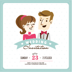 漫画スタイルの結婚式の招待状カード03 結婚式 漫画 招待状 招待カード カード   