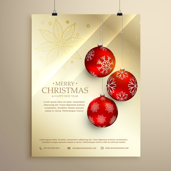 Weihnachtsflieger und Cover-Broschüre Design Vector 05 Weihnachten flyer cover Broschüre   