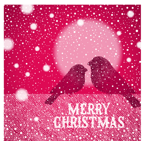 鳥のベクトルとクリスマスの雪片の背景 雪片 背景 クリスマス   