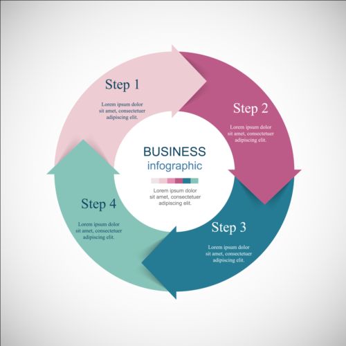 Kreis mit Pfeilinfografiektor 04 Pfeil Kreis Infografik   