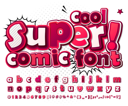 Comic-Stile Schriftart Design Set 10 Stile Schriften design Comic   