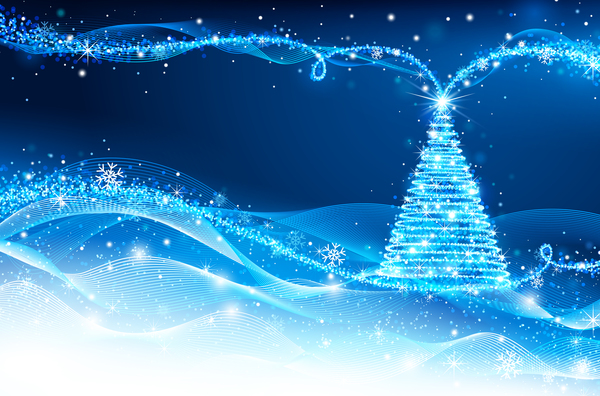 青いクリスマスの背景ベクトル13との夢のクリスマスツリー 青 木 夢 クリスマス   