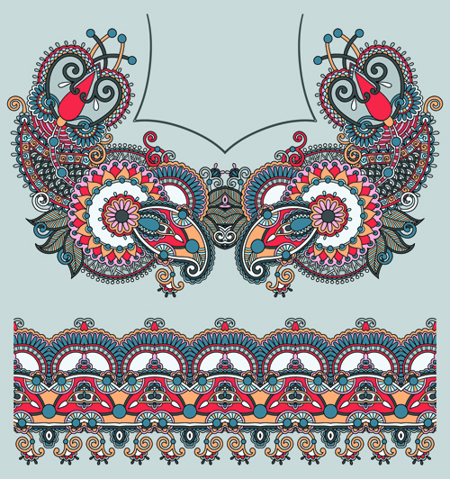 Motif décoratif ethnique floral vecteur 04 motif décoratif motif Ethnique décoratif   
