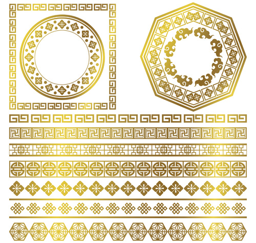 Cadre d’or avec le vecteur de bordure d’ornements ornements or cadre bordure   