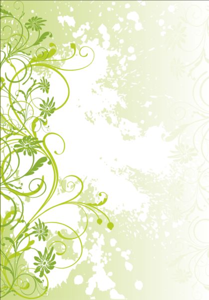Grünes Dekor floral mit Grunge-Hintergrundvektor 05 Hintergrund grunge grün floral Dekor   