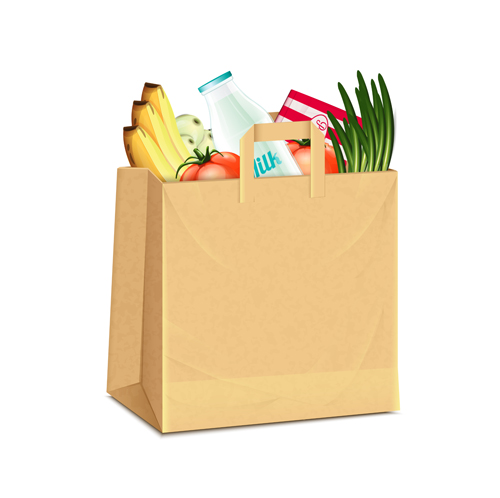 食料品の袋と食品デザインベクター05 食料品 食品 バック デザイン   