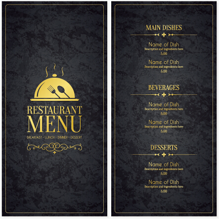 Moderne Restaurantmenüabdeckung und Listenvektor 02 restaurant modern menu liste cover   
