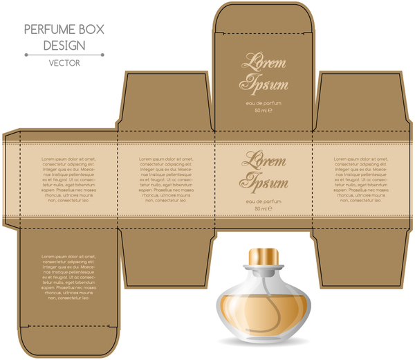 Parfüm-Karton Verpackung Schablonen Vektormaterial 07 Verpackung Parfüm box   