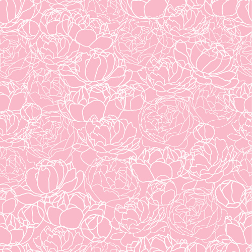 ピンク牡丹シームレスパターン手描きベクトル04 牡丹 ハンドドローイング パターン ドローイング シームレス   