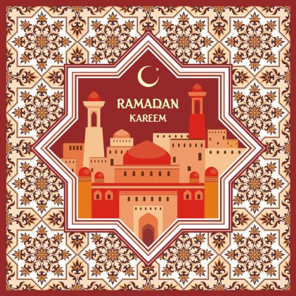 Ramadan-Muster mit Grußkarte Vektor 05 ramadan Muster Karte Begrüßung   