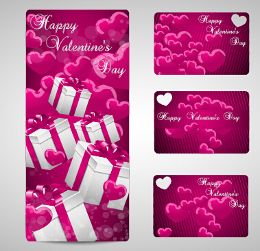 Glänzender Valentinstag Geschenkkarten Set 06 Valentine shiny Karten Geschenkkarten   