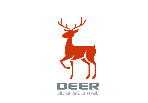 Vecteur simple de conception de logo de cerf simple logo cerf   