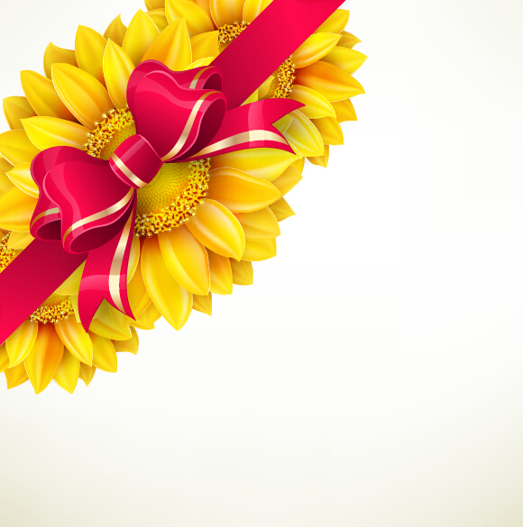 Fleur de tournesol avec le vecteur d’arc rouge tournesol fleur arc   