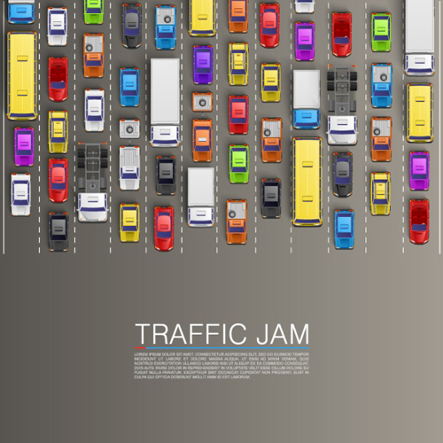 ベクトル交通渋滞の背景 背景 交通 ジャム   