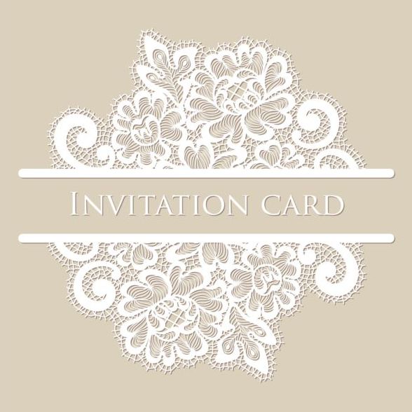 Blanc dentelle invitation carte vecteur 01 invitation dentelle carte blanc   