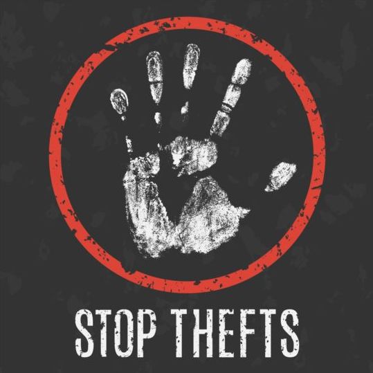 窃盗のサインベクトルを停止 署名 盗難 停止   