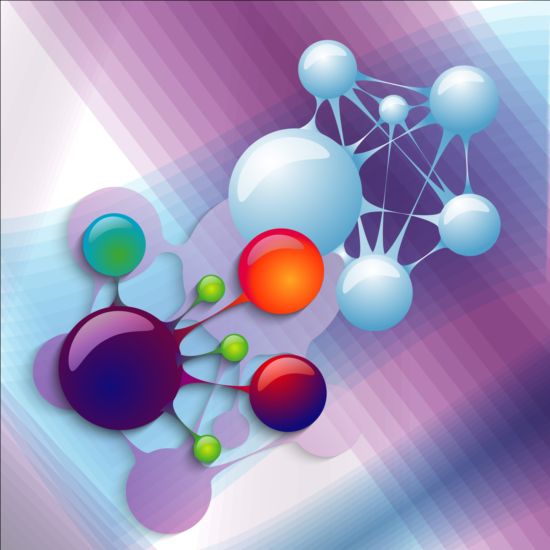 3D molécules infographies vecteur Tamplate 03 Molecules infographies 3d   