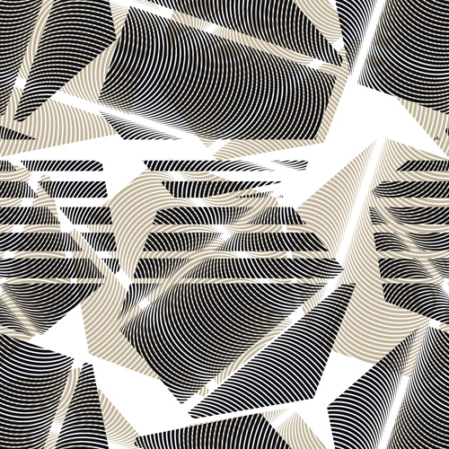 黒の白抽象シームレスパターンベクトルセット09 抽象的 パターン シームレス   
