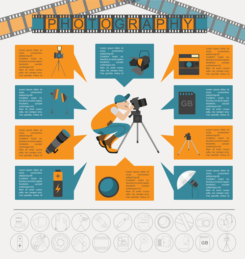 Creative Fotografie Infografiken Design-Vektoren 05 Infografik Fotografie   