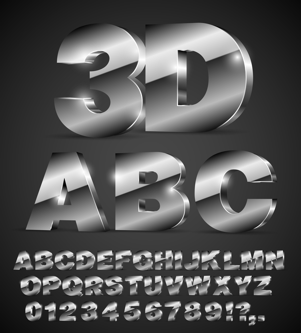 Dunkles 3D-Schriftverlauf Vektormaterial Schriftart Farbverlauf dark   