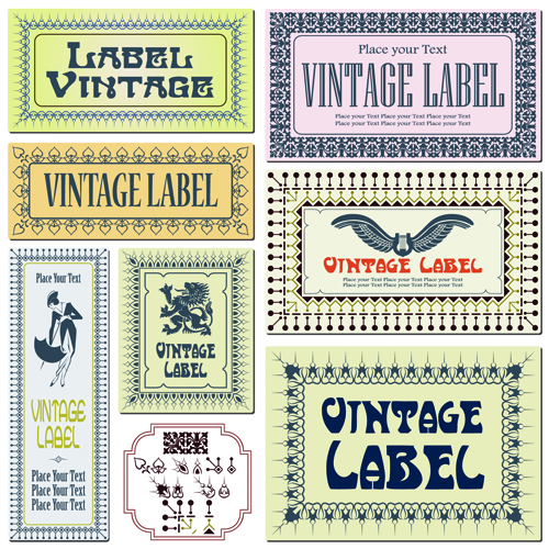 Dekorrahmen und Vintage-Label-Vektoren 02 vintage Rahmen label Dekor   
