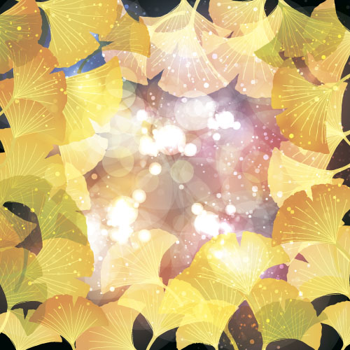 Ginkgo biloboben-Blätter mit glänzendem Hintergrundvektor shiny ginkgo Bläser biloba   