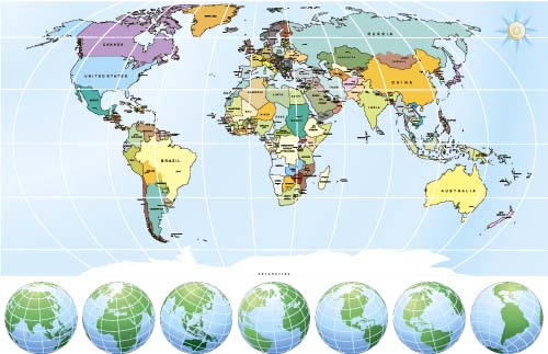 グローブとマップベクター素材 地図 グローブ   