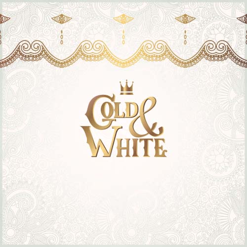 白い装飾品の背景ベクトル09とゴールドレース 金 装飾品 装飾 背景 レース   