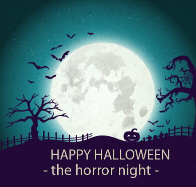 Halloween-Horror-Nacht Vektorhintergrund 02 Nacht horror Hintergrund halloween   