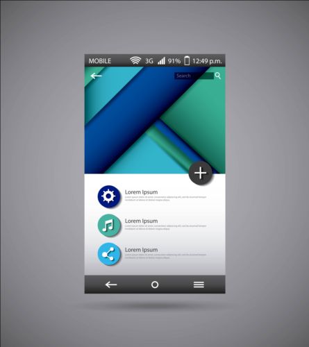 モバイルインタフェーステンプレートベクトル材料01 モバイル テンプレート インターフェイス   