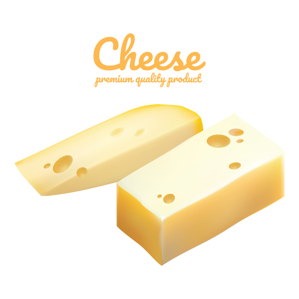 Vecteur réaliste de fromage de qualité supérieure 09 réaliste qualité premium fromage   