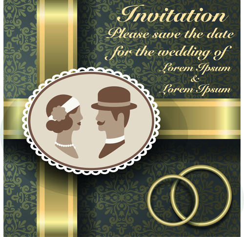 Qrnate motif floral mariage invitations vecteur 01 motif floral modèle mariage invitation   