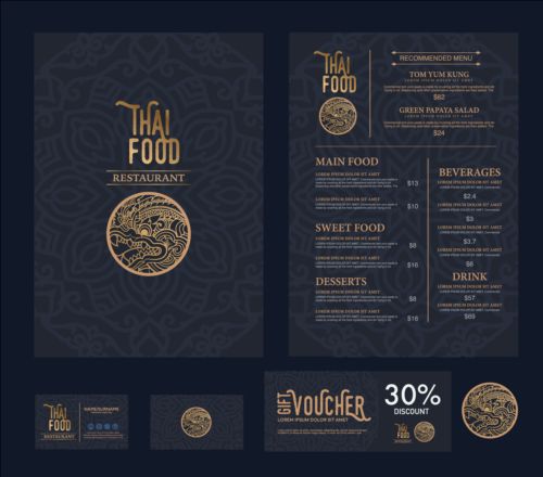 Menu de restaurant avec des cartes vector design 12 restaurant menu cartes   