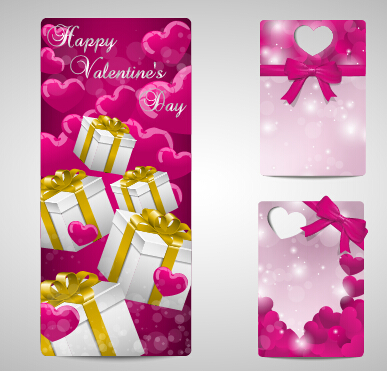 Glänzender Valentinstag Geschenkkarten Set 05 Valentine shiny Geschenkkarten Geschenkkarte   