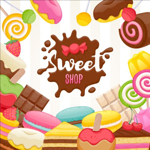Sweet Shop Hintergrund Art Vector 02 sweet shop Hintergrund   