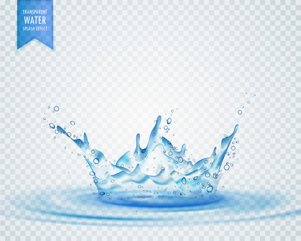 Transparente Wasserspritzeffekt-Vektorabbildung 04 Wirkung Wasser transparent splash   