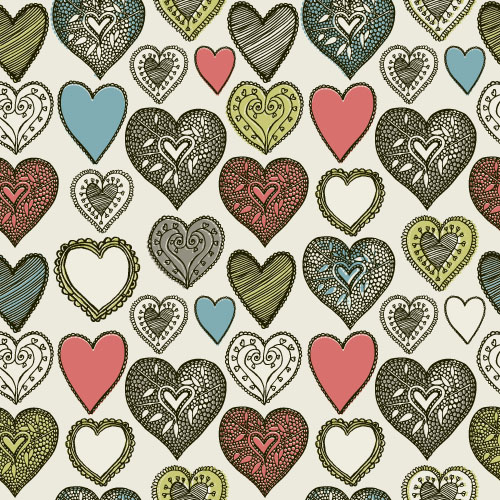 Valentines jour coeur seamless pattern vecteurs 01 sans soudure Saint-Valentin modèle jour coeur   