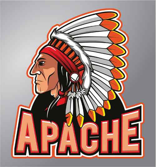 Vintage Apache logo vecteur matériel 02 vintage logo apache   