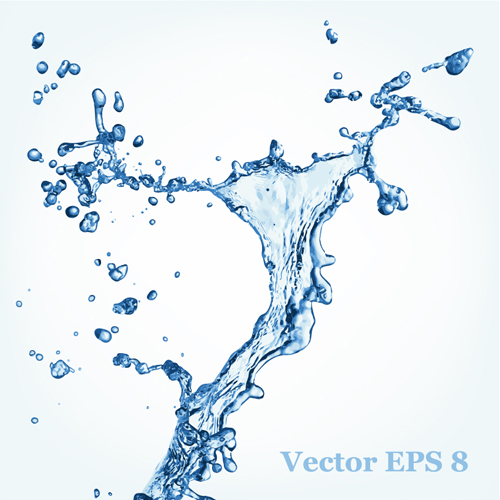Wassersplas-Effekt-Vektor-Hintergrund-Set 04 Wirkung Wasser splash Hintergrund   