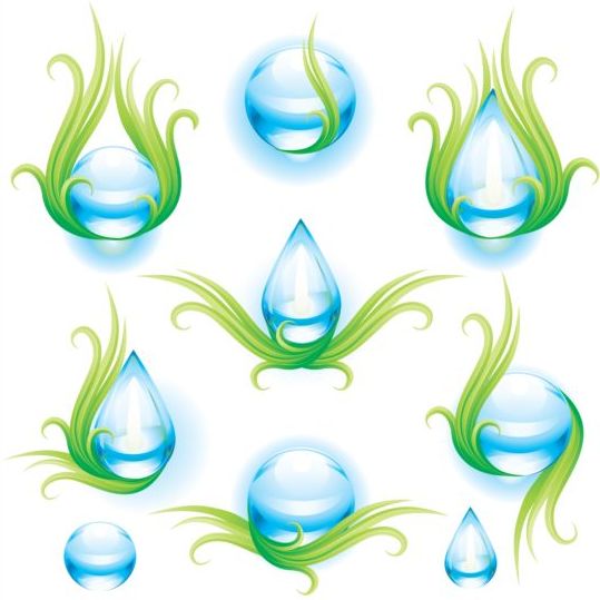 L’eau avec l’illustration verte de vecteur d’Eco vert l’eau illustration eco   
