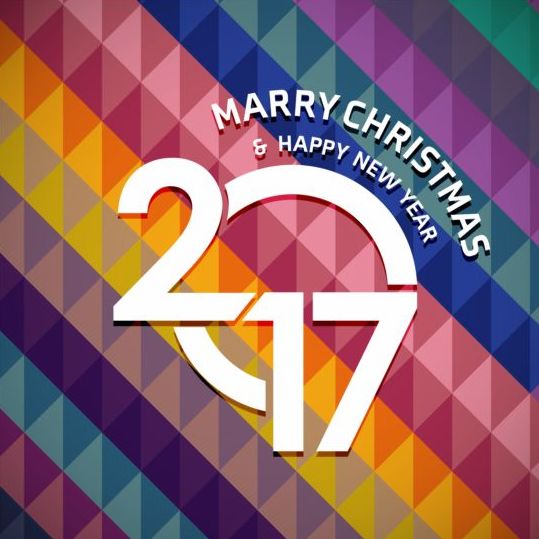 2017幾何学的背景ベクトル03でクリスマスと新年 背景 新しい 幾何学 年 クリスマス 2017   