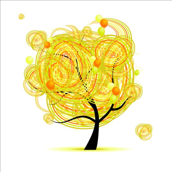 Vecteur abstrait d’arbre jaune jaune arbre Abstrait   